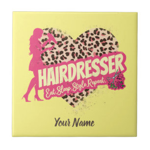 Hairdresser Leopard Hair Hustler Haarstylist Tegeltje