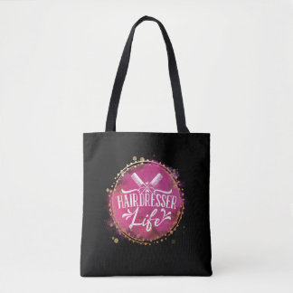 Hairdresser Life Beauticiste Hair Stylist Pink Gol Draagtas