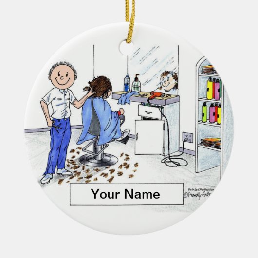 Hairdresser - Male Keramisch Ornament (Voorkant)