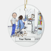 Hairdresser - Male Keramisch Ornament (Links)