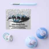 Hairdresser Nail Lashes Silver Blue Glitter Driver Flyer (Enkel)