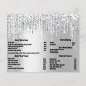 Hairdresser Nail Lashes Silver Grey Glitter Driver Flyer (Achterkant)