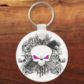 Hairdresser Skull Sleutelhanger (Voorkant)