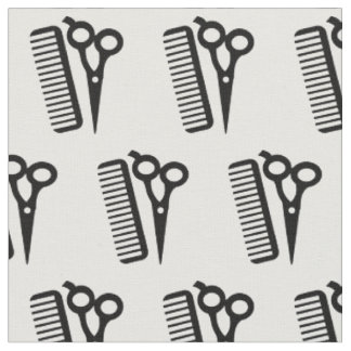 Hairdresser Stylist Scissors en Comb Fabric Stof