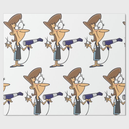 Hairdresser With Scissors Cadeaupapier (Vlak)