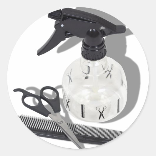 HairdresserItems060910Schaduwen Ronde Sticker (Voorkant)