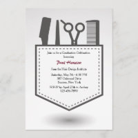 Hairdresser's Pocket Afstuderen Invitation