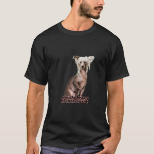 Hairless Chinese Crested Dog Mam Pap Beauty zit in T-shirt