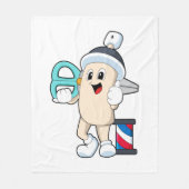 Hairspray als hairdresser met schaar fleece deken (Voorkant)