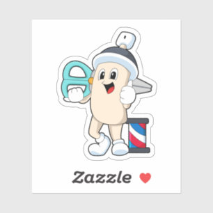 Hairspray als hairdresser met schaar sticker
