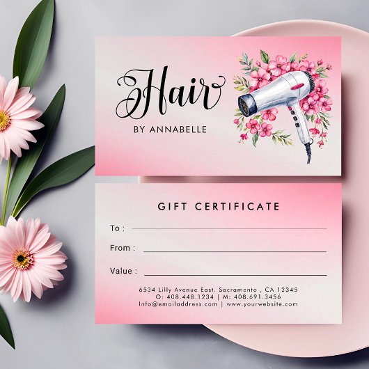 Hairstyliste Aquarelle Sèche-cheveux Certificat ca