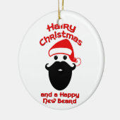 Hairy Kerstmis, Happy New Beard Keramisch Ornament (Links)