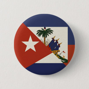 Haïti - Cuba - vlag Haïtiaanse Cubaanse ayiti Ronde Button 5,7 Cm
