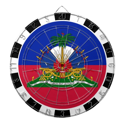 Haïti Dartboard en Haïtiaanse vlag/witspelbord Dartbord (Voorkant)