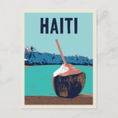 Haïti délicieuse boisson de coco carte postale (Devant)