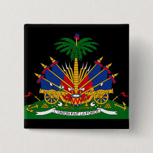 haïti - embleem vierkante button 5,1 cm