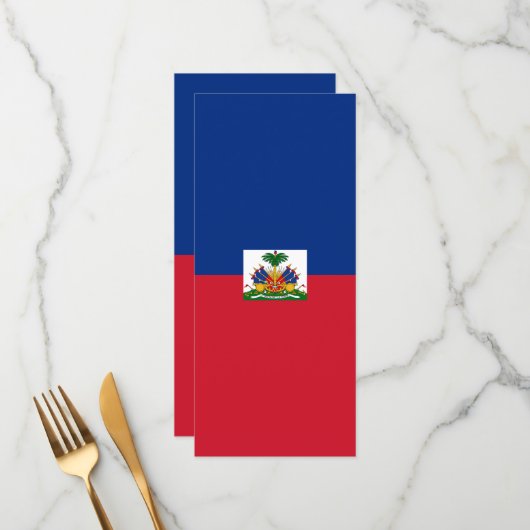 Haiti Flag Menu (Voorkant / Achterkant in situ)