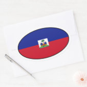 Haïti Flag Oval Sticker (Envelop)