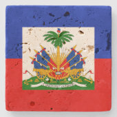 Haiti Flag Stone Onderzetter (Voorkant)
