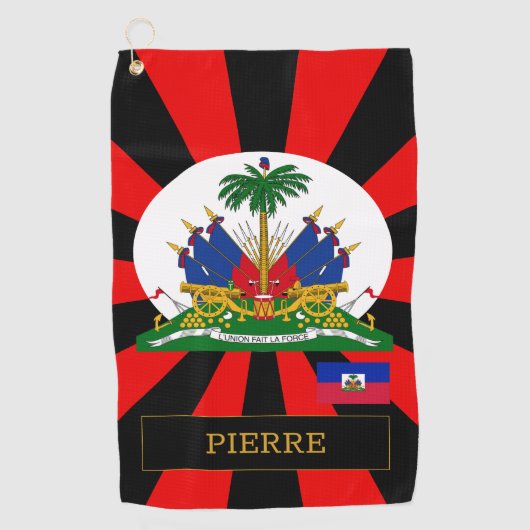 Haïti Golf & premium Haïtiaanse vlag / Patriots Golfhanddoek (Voorkant)