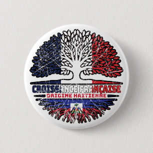 Haïti Haïti - Franse boomkorren vlag Ronde Button 5,7 Cm