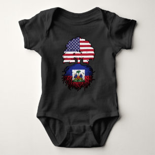Haïti Haïtiaans-Amerikaanse vlag - Boomboomstammen Romper