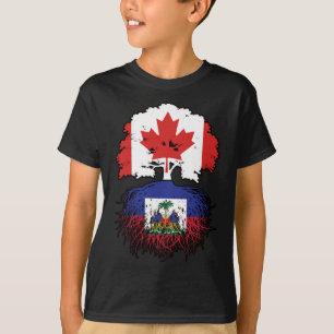 Haïti Haïtiaans Canadees Canada - vlag over boomst T-shirt