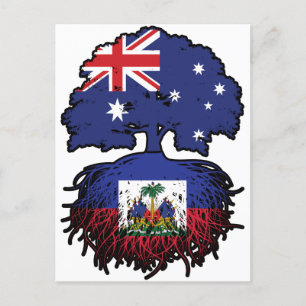 Haïti Haïtiaanse Australische Australië - Vlag ove Briefkaart