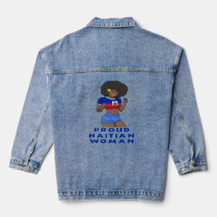 Haïti Haïtiaanse Vlag Dag Trotse Vrouw Ayiti Meisj Denim Jacket