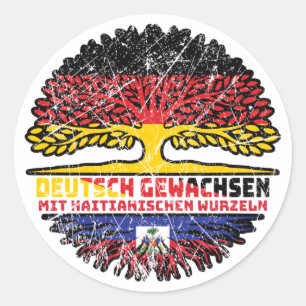 Haiti Haitianisch Deutsch Deutschland Baum Wurzel Ronde Sticker