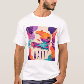 Haïti Heden Daagse Caribische Collage T-Shirt