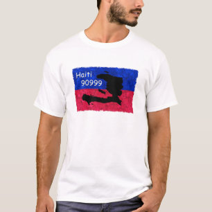 Haïti Help Flag, Text Message 9099 to Donate T-shirt