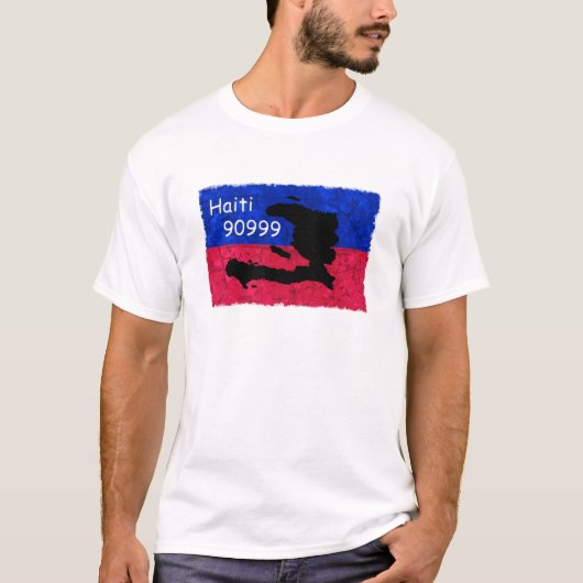 Haïti Help Flag, Text Message 9099 to Donate T-shirt (Voorkant)