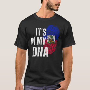 Haïti het is in mijn DNA-vingerafdruk Haïtiaanse v T-shirt