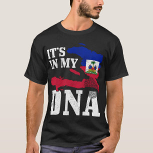 Haïti Het is mijn DNA-vingerafdruk Haïtiaanse vlag T-shirt