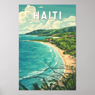 Haïti Illustratie Reis Kunst Vintage Poster
