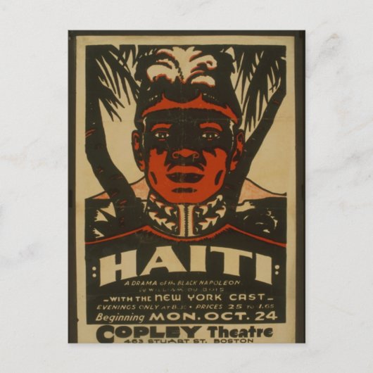 Haïti in het Copley Theater, Briefkaart (Voorkant)