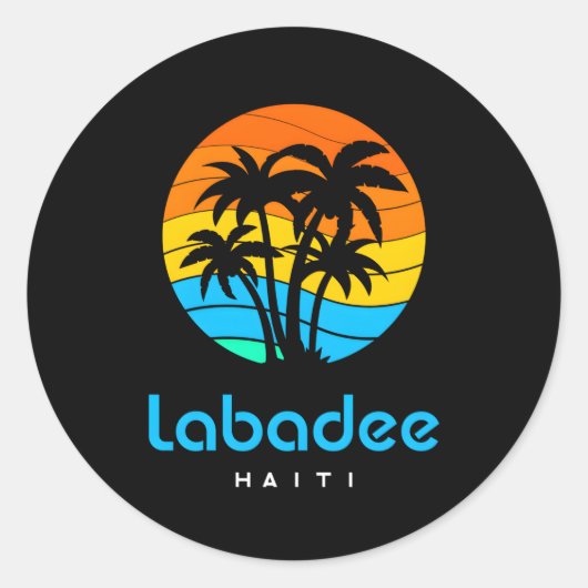 Haiti Labadee Ronde Sticker (Voorkant)
