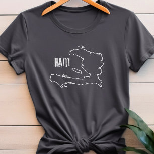 Haiti Landkaart Grens Haïtiaanse Omtrekgrens T-shirt