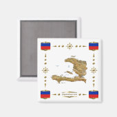 Haïti Map + Flags Magnet Magneet (Voorkant / Achterkant)