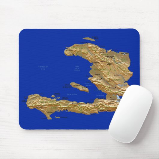 Haiti Map Mousepad Muismat (Met muis)