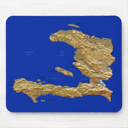 Haiti Map Mousepad Muismat (Voorkant)