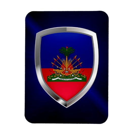 Haïti Metallic Emblem Magneet (Verticaal)