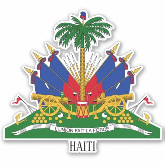 Haïti - nationaal wapenschild patriottisch sticker (Voorkant)