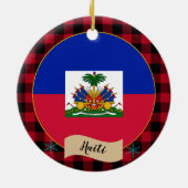 Haïti, Rode buffels, Haïtiaanse vlag Keramisch Ornament (Achterkant)