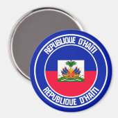 Haïti Round Emblem Magneet (Voorkant / Achterkant)