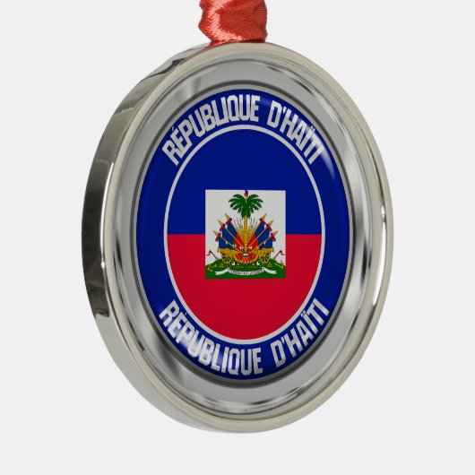 Haïti Round Emblem Metalen Ornament (Rechts)