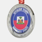 Haïti Round Emblem Metalen Ornament (Links)