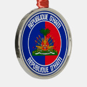 Haïti Round Emblem Metalen Ornament (Rechts)