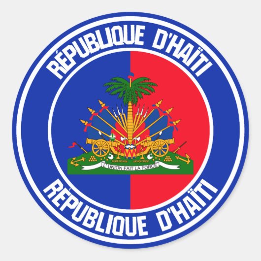 Haïti Round Emblem Ronde Sticker (Voorkant)